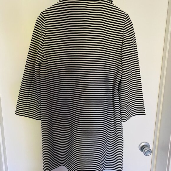Ann Taylor 3/4 Length Jacket, Navy and White Striped, Size Small - Picture 3 of 4